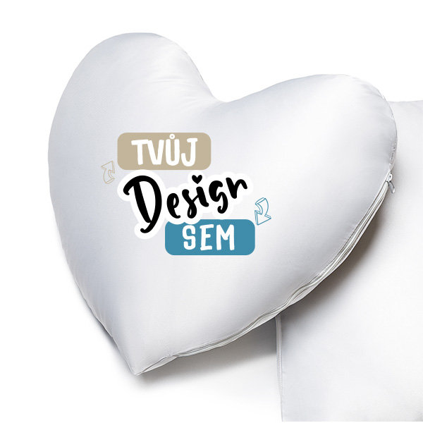 Srdcový Polštář s Vlastním Potiskem - Vyrob Polštář Online na puppynator.cz
